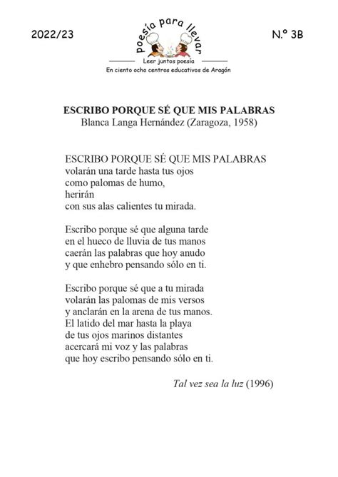 Poesía para llevar nº3 BIBLIOTECA IES ILLUECA