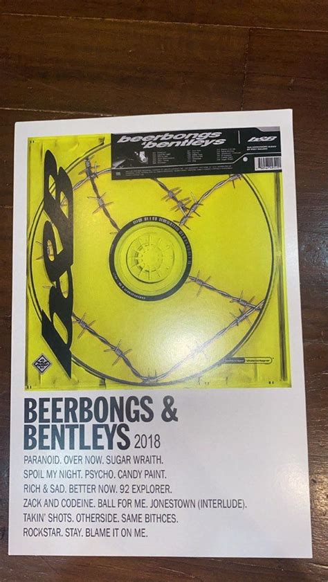 Beerbongs & Bentleys Album Cover Poster - Post Malone, Furniture & Home ...