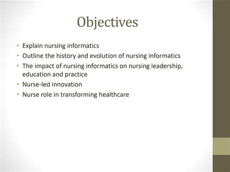 SOLUTION The Evolution Of Nursing Informatics Presentation Studypool