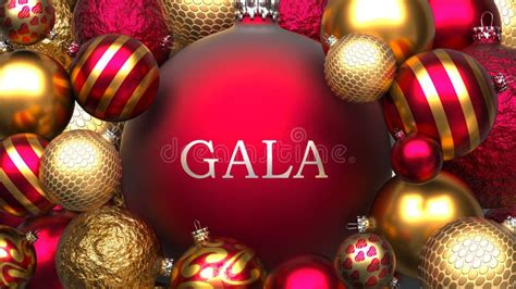 Gala And Xmas Pictured As Red And Golden Luxury Christmas Ornament