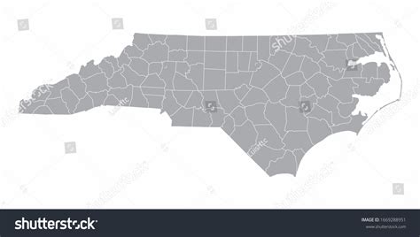 North Carolina State Counties Map Isolated Stock Illustration ...