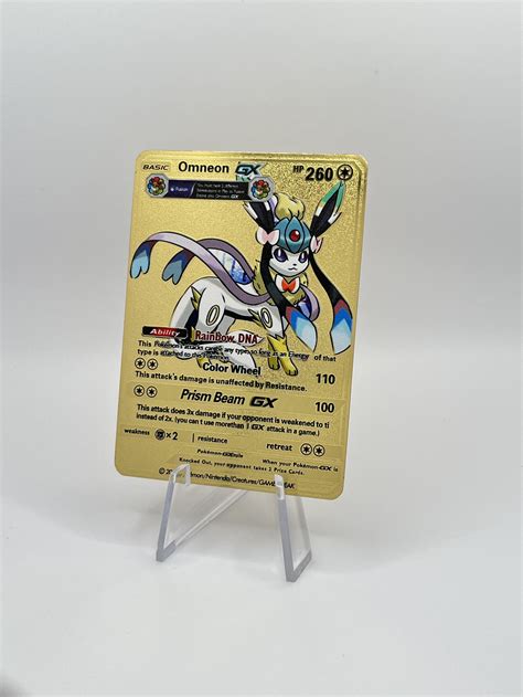 Omneon GX Shiny Gold Metal Pokemon Card Gift For Birthday Etsy