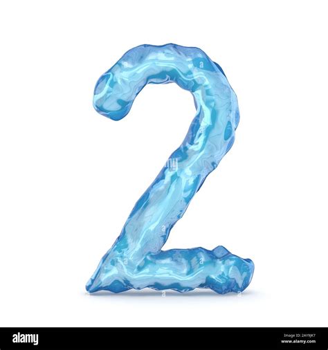 Ice Font Number 2 Two 3d Stock Photo Alamy