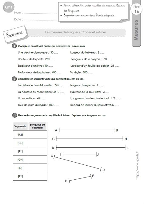 Cm1 Exercices Mesures De Longueurs Estimer Hot Sex Picture