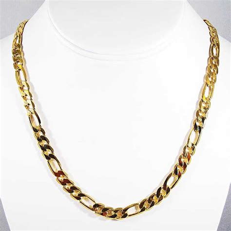 2021 18k Gold Plated Stainless Steel Flat Figaro Cube Link Chain Necklace For Women Men Jewelry