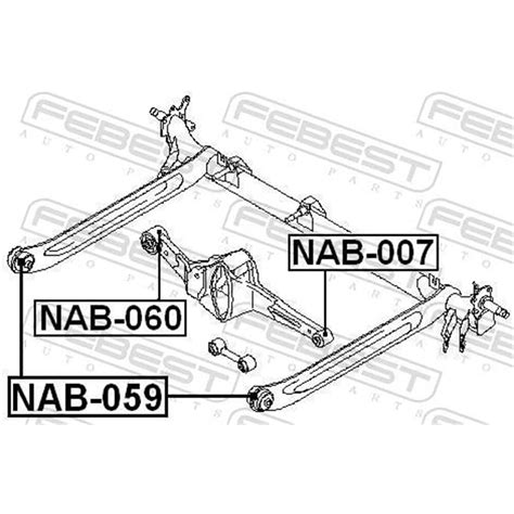 Febest Querlenker Lager Hinten Hinterachse Passend F R Nissan Almera Cefiro