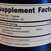Amazon Nutricost Horny Goat Weed Extract Epimedium 180 Capsules 180 Servings 600mg