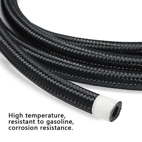 M Long An An Nylon Braided Hose Black Stainless Steel Oil Fuel Line