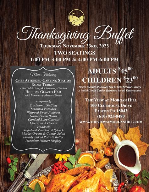 Thanksgiving Buffet Menu