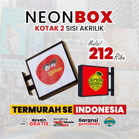 Jual Neon Box Kotak Dua Sisi Sisi Termurah Tinggal Pasang Shopee