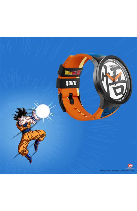 Unisex Watch Swatch Goku X Swatch Multicolor Rubber Strap Sb Z E