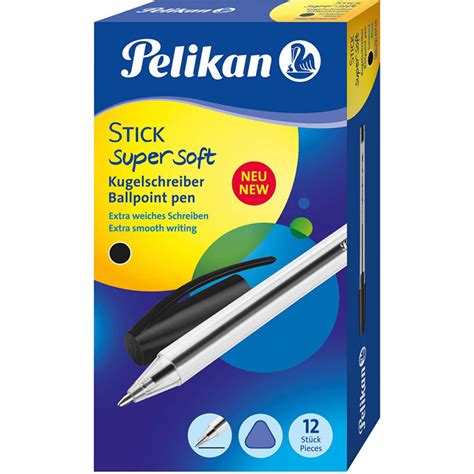 Pelikan Supersoft Stick Pen Black Ink Pack Of 12