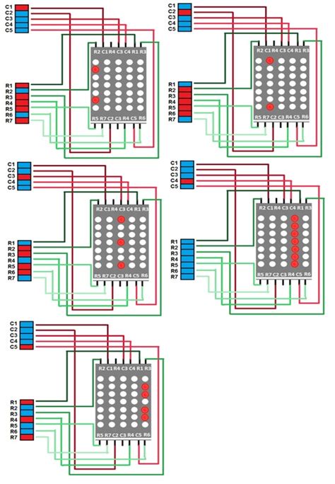 Matriz De LEDs Arduino AVR PIC 5x7 ADC Avr