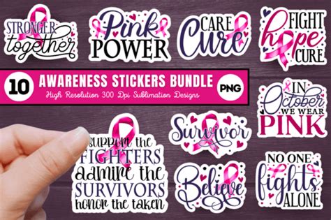 Breast Cancer Awareness Stickers Graphic By Regulrcrative Creative