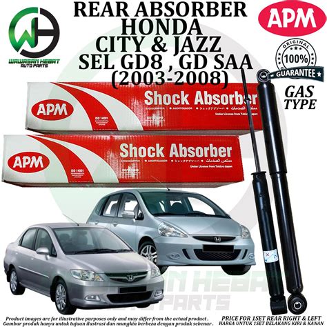 Honda City SEL GD8 Jazz GD SAA Rear Gas Shock Absorber APM Original