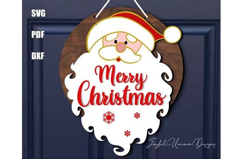 Merry Christmas Wood Door Hanger Svg Graphic By Joyfulunicorn