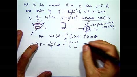 Double Integrals And Volume Example Youtube