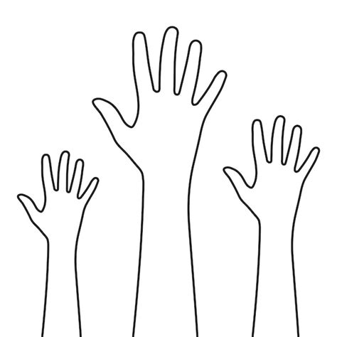 Premium Vector | Vector human hands outline hand drawn