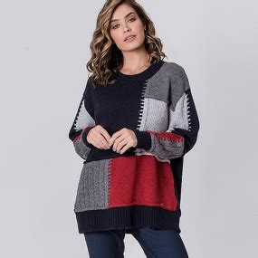 Blusa Tricot Oversize Biamar Marinho Pole Modas