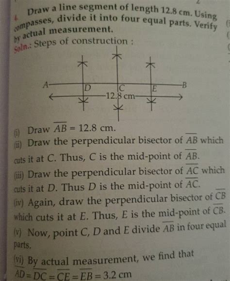 Draw A Line Segment Of Length Cm Using Minpasses Divide It Into