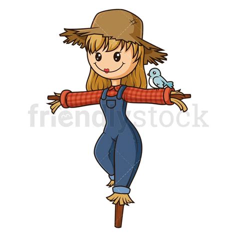 Female Scarecrow Cartoon Clipart Vector FriendlyStock