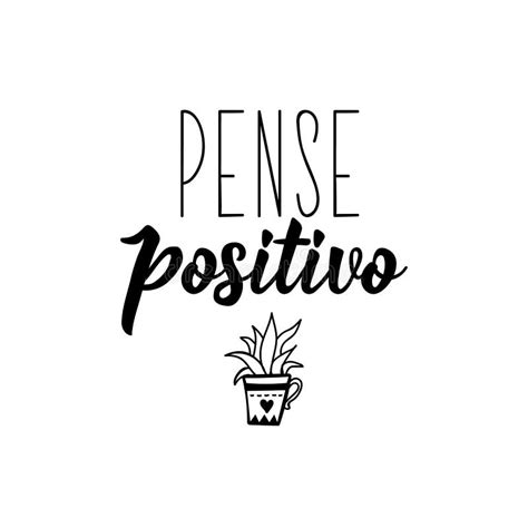 Pensar Positivo En Portugu S Letras Ilustraci N De L Piz Caligraf A