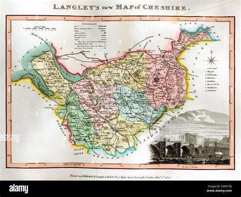 19th Century County Map Of Cheshire Stock Photo Alamy