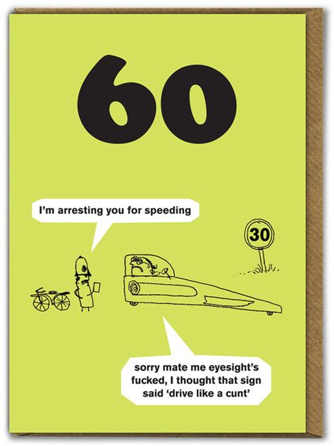 Funny 60th Birthday Card Age 60 Milestone By Modern Toss