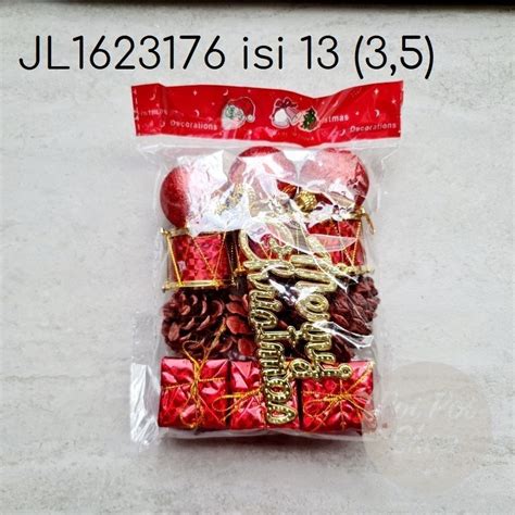 Jual Hiasan Gantungan Pohon Natal Set Mix Assortment Hiasan Dekorasi