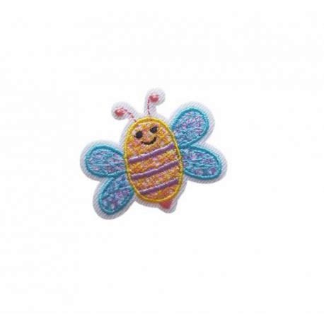 Patch Ecusson Thermocollant Petite Abeille Bleue 2 50 X 3 50 Cm