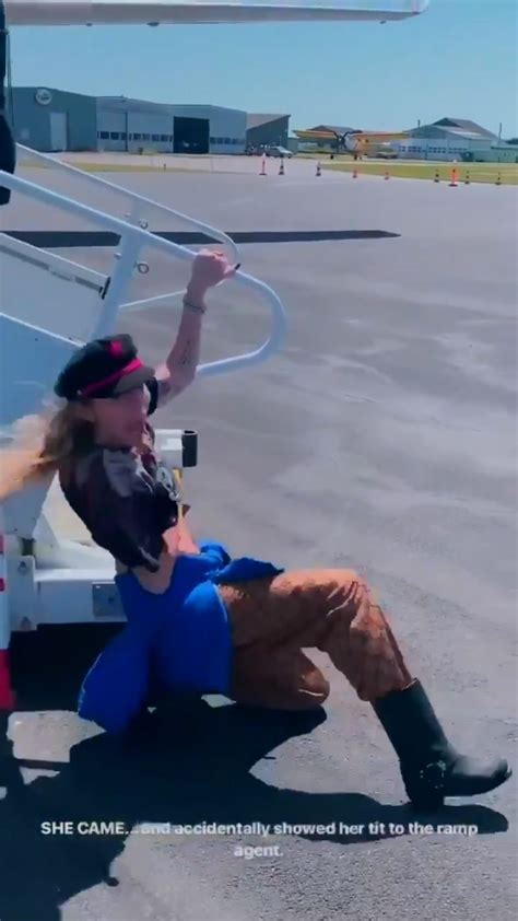 Miley Cyrus Suffers Wardrobe Malfunction Boarding A Private Jet