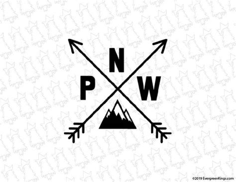 Pnw Pacific Northwest Arrow Compass Decal Compass Drawing Decals