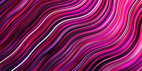 Dark Purple Pink Vector Pattern With Curved Lines Colorful