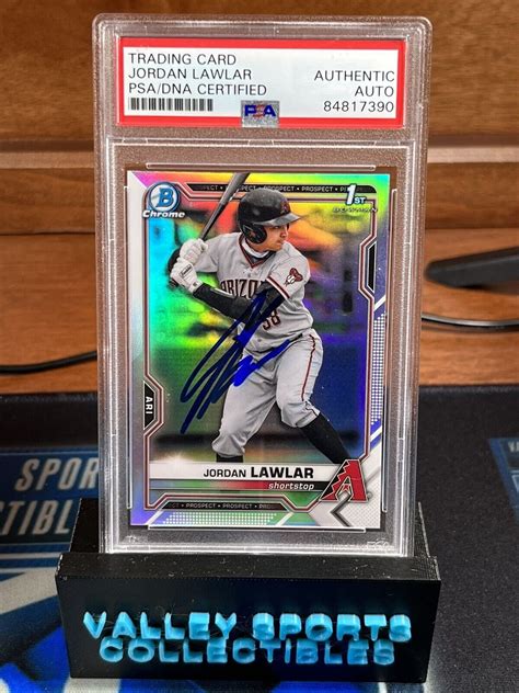 2021 Bowman Chrome Refractor BDC 194 Jordan Lawlar Signed PSA Auto 1st