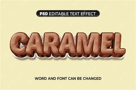 Premium Psd Caramel Text Effect Psd 3d