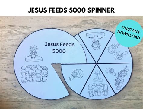 Jesus Feeds 5000 Spinner Jesus Feeds The Multitudes Bible Story