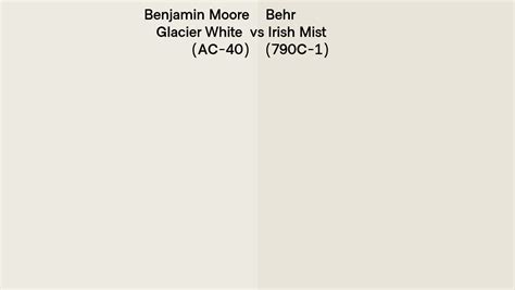 Benjamin Moore Glacier White Ac 40 Vs Behr Irish Mist 790c 1 Side