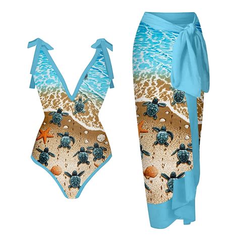 HOMBOM High Waisted Swimsuits For Women Bikini Tops Swim Dress Two Piece Sets Blue Sexy Print