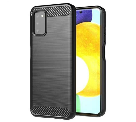 Celltime Galaxy A03s Shockproof Carbon Fiber Design Cover Black Makro