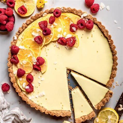 Vegan Lemon Tart With Raspberries Elle Gourmet