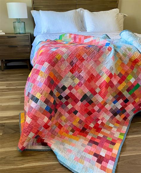 Handmade Mid Century Modern Quilt Midcentury Minimalist Whole Cloth