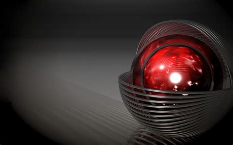 Wallpaper White Digital Art Abstract Render Red Sphere Circle