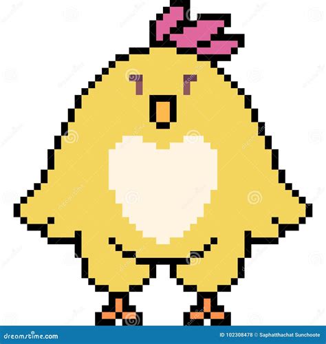 Vector Pixel Art Chick Stock Vector Illustration Of Yellow 102308478