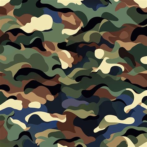 Premium Vector | Vector seamless camo pattern 2d camouflage illustration