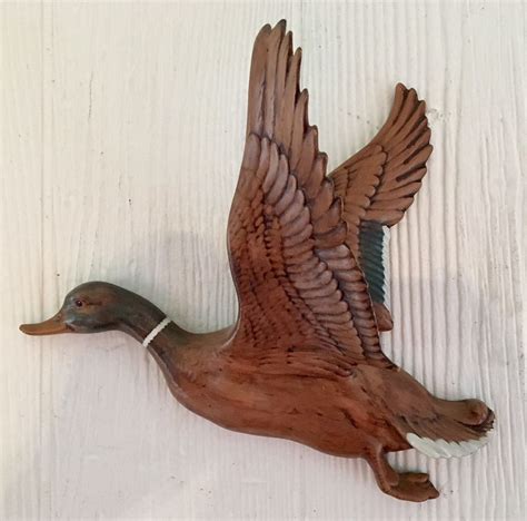 Set Of 2 Vintage Duck Wall Hangings Atlantic Mold Ceramic Ducks In