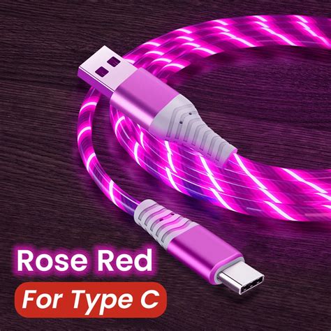 Mvqf 5a Fast Charging Cable Glowing Led Cable Micro Usb Typec Data