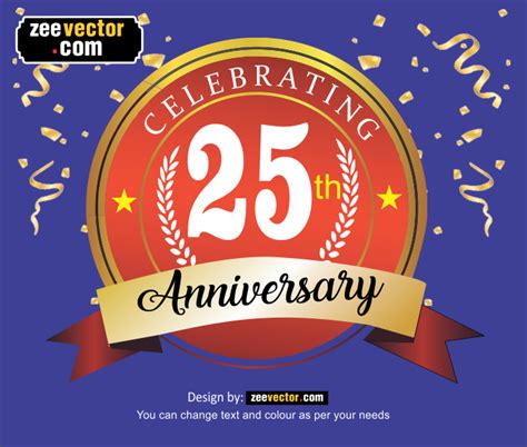 25th Anniversary Logo Vector FREE - Vector Design - Cdr, Ai, EPS, PNG, SVG