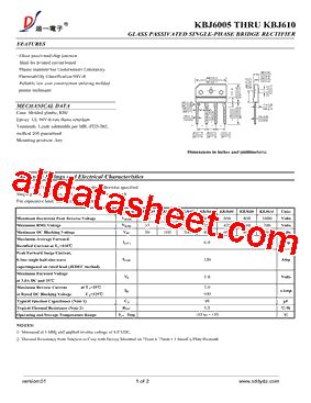 Kbj Datasheet Pdf Diyi Electronic Technology Co Ltd