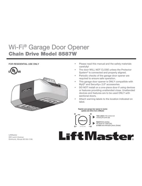 Liftmaster Garage Door Opener Manual