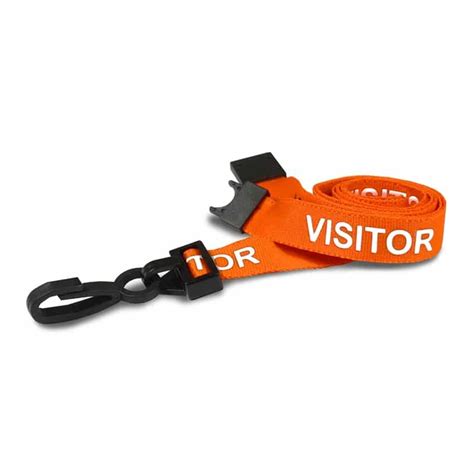 Recycled Breakaway Lanyard Visitor Printed Mm Width Orange With